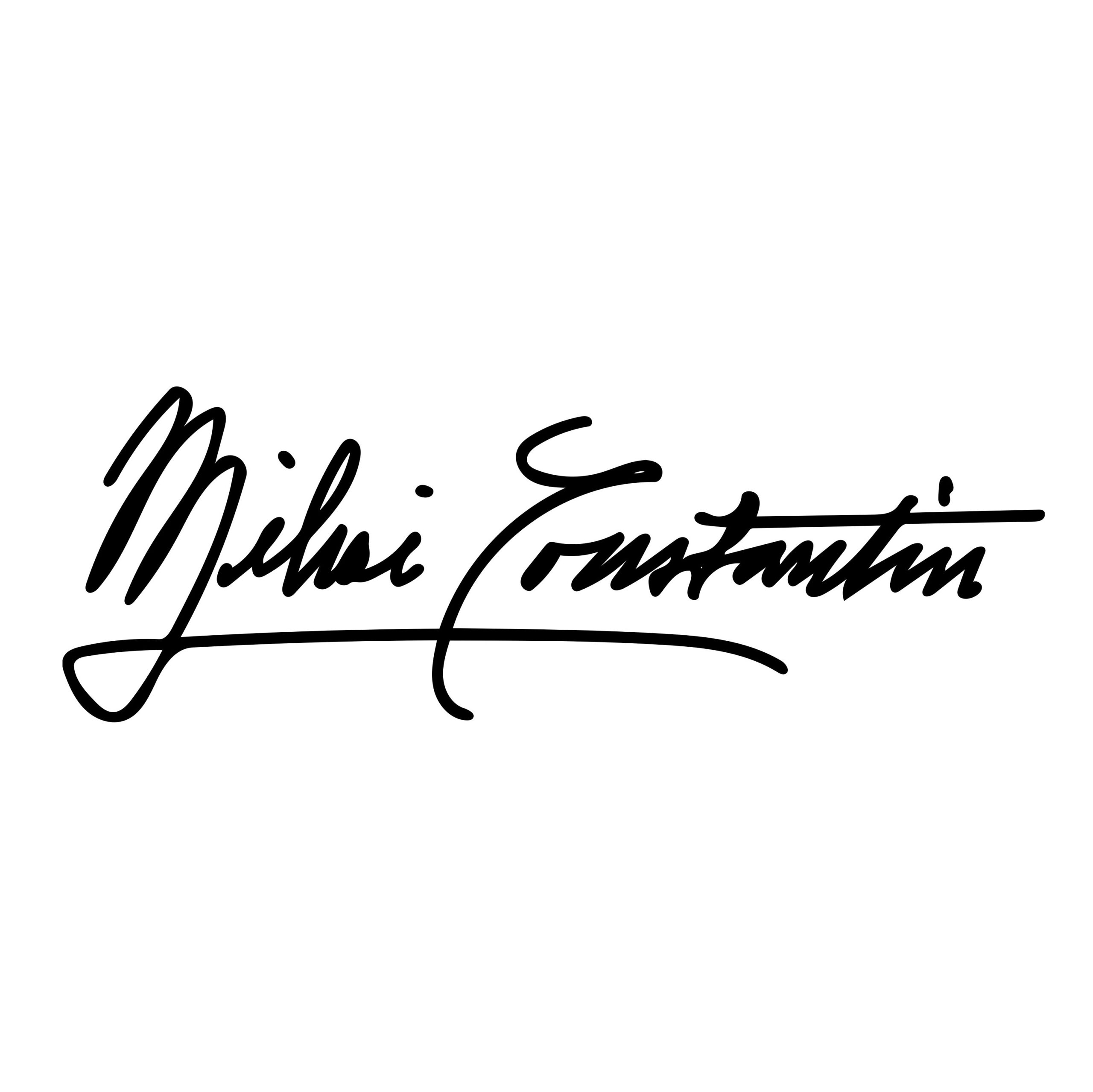 A photographed handwritten signature on white paper